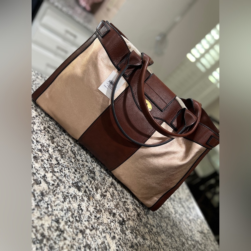 Large Leather Fossil Bag